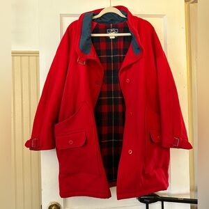 Red Wool Jacket with Plaid Lining Vintage Woolrich women’s jacket